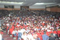 NTR Fans Hungama at Rabhasa Audio Release
